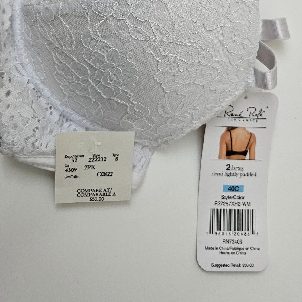 253. Rene Rafe lightly padded bra. NWT - Picture 4 of 4